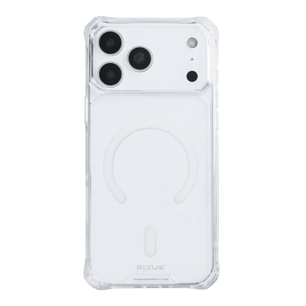 Rixus Armor-X Anti Shock cover med MagSafe til iPhone 17 Pro og 18 Pro, gennemsigtig