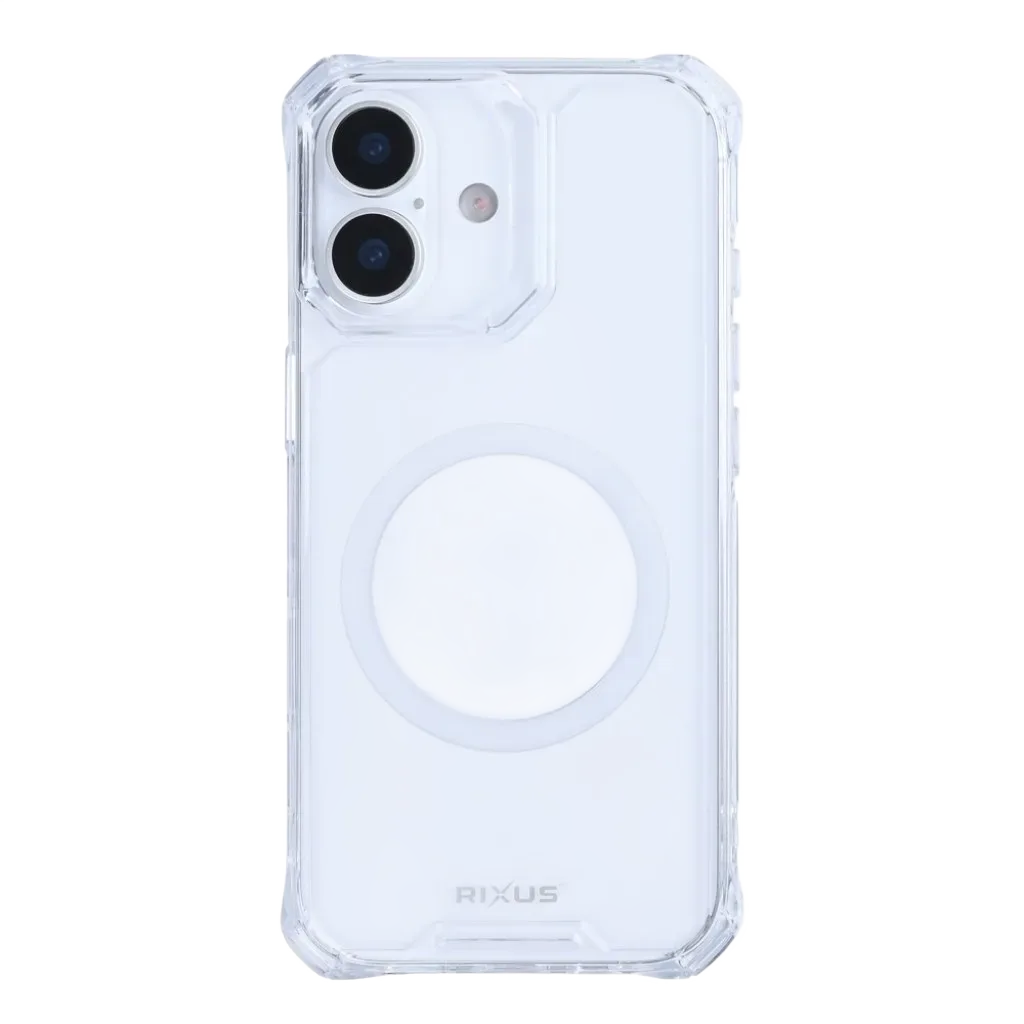 Rixus Armor-X Anti Shock cover med MagSafe til iPhone 16 Plus, gennemsigtig